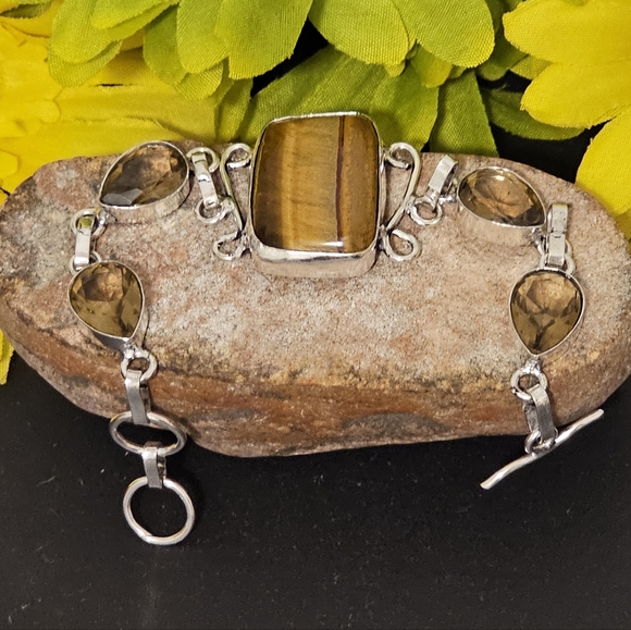 Tiger Eye / Smoky Quartz Bracelet - Alleviate anxiety, courage and confidence - Picture 2 of 4